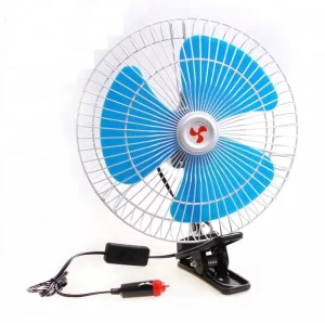 12V Car Cooling Fan Electric Small Car Fan with Half Safety Metal Guard
