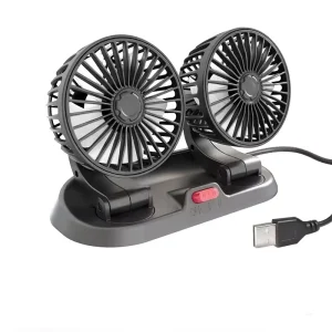 12V Car Cooling Ventilation Fans Dual Head Fan 2 Speeds Adjustable Auto 24V Cooler Air Fan for Summer