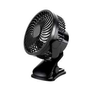 12V Portable Car Fan USB Rechargeable Strong Suction Cup 3 Speed Quiet Air Vent Cooler for Truck Dashboard RV