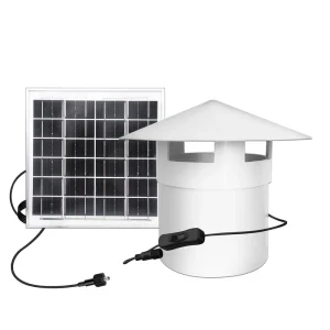12V Solar Exhaust Fan 160mm Duct High Speed Brushless DC 8W 15W Panels Industrial Ventilation Roof Duct Plastic Blade