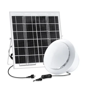 12V Solar Roof Axial Ventilation Fan Kit Mushroom Rain Cap Design Waterproof Dustproof Industrial Attic Ventilation Dual
