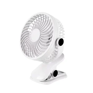 12V USB Dual Power Car Clip Fan Rechargeable Portable 2 Speed Mini Air Vent Cooler with Strong Clip for Dashboard Truck Boat