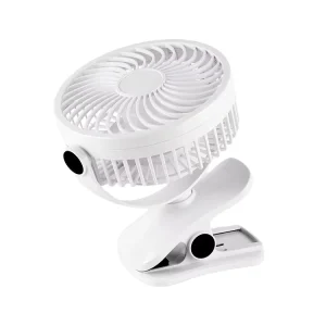12V USB Electric Car Clip Fan Rechargeable Portable 2 Speed Mini Air Vent Cooler Low Noise Strong Suction for Dashboard Truck