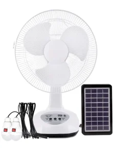 12inch 14inch 16inch Classical AC DC Solar Rechargeable Table Fan Set for Outdoor Camping Tent With Battery Bulb Light Lamp