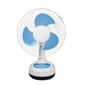 12inch AC DC Rechargeable Table Fan 3 Speeds with Lead acid Battery with Led Light 0.5 Hour Timer AC Charging Can Charge Phone