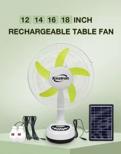 12inch AC DC Rechargeable Table Fan 3 Speeds with Lead acid Battery with Led Light 0.5 Hour Timer AC Charging Can Charge Phone