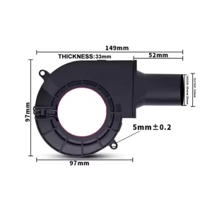 12v 24v DC Centrifugal Air Blower Fan With 110v 220v Speed Controller 97x97x33mm 5900RPM High Speed Barbeque Blower Fan
