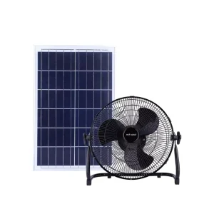 12v 24v Dc Ac Solar Rechargeable Fan Solar Fan with Panel and Battery 15w Rechargeable Solar Fan
