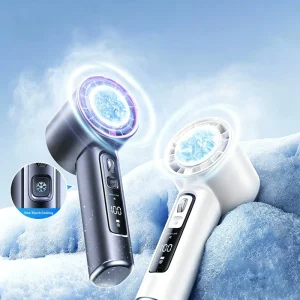 13000RPM Handheld Fan TEC Ice Cooling 100 Speeds Smart Display 3000mAh USB Rechargeable Cooling Fan Outdoor Home Sport