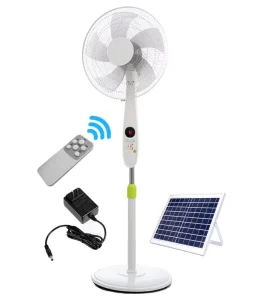 14 Inch 12V DC Solar Fan Floor Fan Stand Solar Fan AC DC Rechargeable