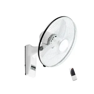 14 Inch AC DC 3 Speed Oscillating Rechargeable Wall Fan with 6V7Ah Lead acid Battery Remote LED Light Household