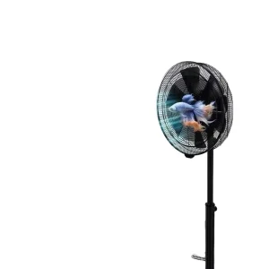 14 Inch Electric Pedestal Advertising Fan Standing Tower with 3D Holographic Projection 9 Meter Long Range Blowing AC Motor
