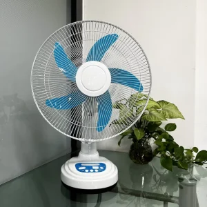 14 Inch Portable AC/DC Rechargeable Solar Table Fan with LED Light and Solar Panel
