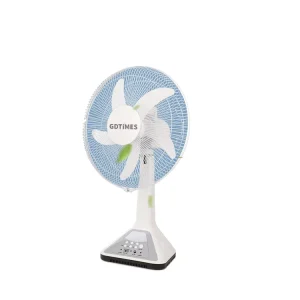 14 Inch Solar Charging Fan Remote Control Mechanical Head ABS Material Long Range Wind Power Portable Home Use No Power Outage