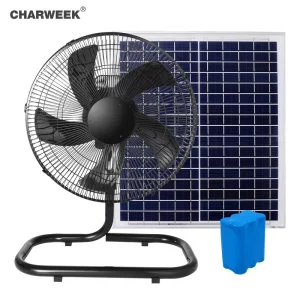 14 Inch Solar Charging Fan with Solar Panel Solar Fan Energy Conservation Solar Rechargeable Fan