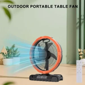 14” Timer Rechargeable Table Fan Oscillating Function 40H Long Runtime Solar Powered Desk Fan with USB Phone Charging Port