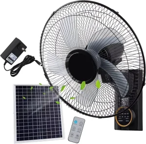14”Without Battery DC Wall Fan Outdoor Indoor Oscillating Fan Plastic Body Portable Solar Wall Mounted Fan HJ 14DW