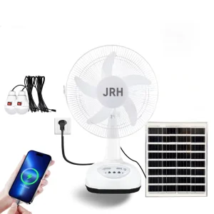 14inch Mechanical Emergency Outdoor Table Fan Solar Electric Powered Rechargeable Battery Remote Control Low Noise Portable