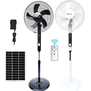 16 18 Inch Rechargeable Solar Fan with High Wind Speed and Battery Charging