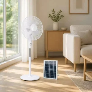 16/18 Inch Solar Panel Stand Fan with LED Light Portable Solar Cooling Fan YL-168