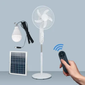 16-Inch 18000mAh Solar Stand Fan with BLDC Motor Remote Control and LED Light