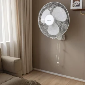 16 Inch 3 Speed Wall Mounted Oscillating Fan 100% Copper Wire Motor Ball Bearing Plastic Blade Mechanical Control Electric Power