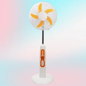 16 Inch AC DC Rechargeable Stand Fan with Battery Tower Fan Pedestal Fans 3 Speeds with LED Light with Remote Control for Home