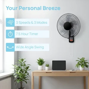 16 Inch CE Wall Fan Remote Control Electric Wall Mounted Cooling Fan for Middle East and Latin America Markets