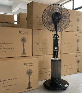 16 Inch Cooling Mist Solar Fan with Remote Control Water Spray Standing Fans