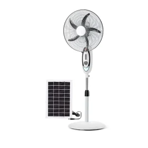 16 Inch Electric Battery Pedestal Rechargeable Remote Control Solar Stand Fan