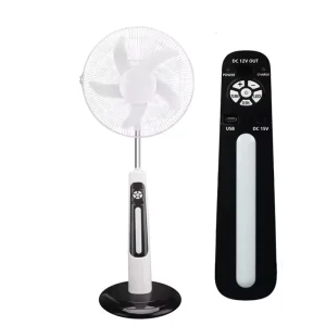 16 Inch Household Tower & Pedestal Fans Solar Charging Emergency 12V Vertical Fan with Light