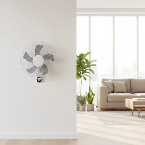 16 Inch Metal Electric Wall Fan with 5 Blades Mechanical Control Three Speed Adjustable Angles for Wide Coverage