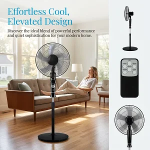 16 Inch New Design Stand Fan with Remote Ventilador De Pedestal Industrial Oscillating Standing Cooling Fan