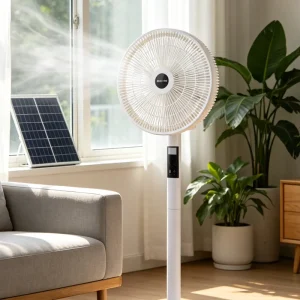 16 Inch OEM High Efficiency High Quality Wide Angle Air Cooling Solar Rechargeable Fan with Remote Control for Home Office
