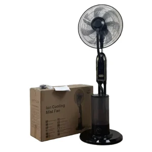 16 Inch Oscillating Standing Water Mist Fan 75W Brushless Motor 4L Water Tank Timing Remote Control Floor Fan