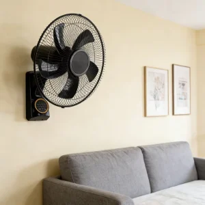 16 Inch Outdoor Wall Fan Metal Blades Shaking Head Mute Large Wind Air Cooling Fan Remote Control AC DC