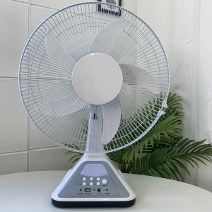 16 Inch Portable 9V Solar Rechargeable Solar Fan AC DC Table Fan with Solar Panel Remote Control Solar Power Fan Rechargeable