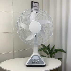 16 Inch Portable 9V Solar Rechargeable Solar Fan AC DC Table Fan with Solar Panel Remote Control Solar Power Fan Rechargeable