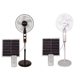 16 Inch Portable Solar Stand Fan 3 High Speed Large Capacity Battery Operated Remote Control Outdoor Household Rechargeable Fan
