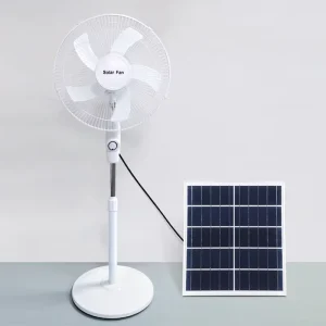 16-Inch Rechargeable Solar Table Fan with Panel and Battery
