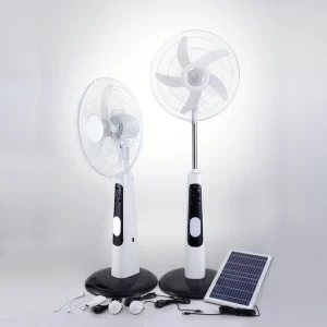 16 Inch Rechargeable Standing Solar Powered Fan with Remote and Light