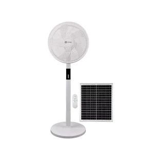 16 Inch Solar AC DC 11.1V Rechargeable Stand Fan with 32 LED Light Remote Control Solar Charging Floor Fan