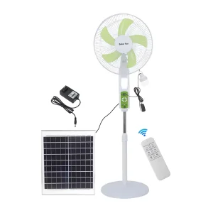 16 Inch Solar Fan Rechargeable AC DC Height Adjustable Standing Fan Home Outdoor Solar Fan with Solar Panel