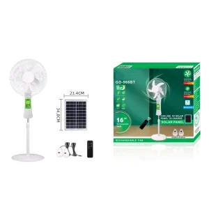 16 Inch Solar Fan Remote Control Adjustable Height Energy Efficient Strong Wind Night Light High Export Power Fan