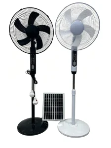 16 Inch Solar Fan with Mosquito Repellent Light 12W Mono Panel 10000mAh Battery Portable 25W Pedestal Fan with Remote Control