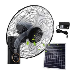16 Inch Solar Fans Wall Mounted Oscillating Fan with Remote Control for Home Office Bedroom Living Room Garage Household Product