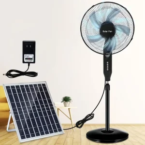 16 Inch Solar Panel Rechargeable Battery Solar Fan 15W 20W 25W Wall Mounted 15000mAh 18000mAh 3 Speed 5 Gear Solar Camping Fan