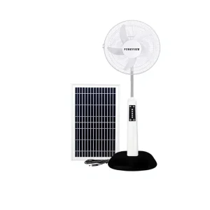 16 Inch Solar Powered Remote Controlled Floor Fan with Maintenance Free Battery Brushless Motor 30W Plastic