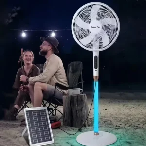 16 Inch Solar Rechargeable 3 Speed 5 Gear Solar Fan with 15000mAh Battery Multi Adjustment Solar Outdoor Fan