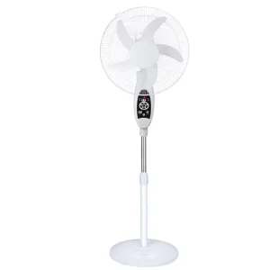 16 Inch Solar Rechargeable Stand Fan AC/DC Portable Cooling Fan for Home Hotel Outdoor Use